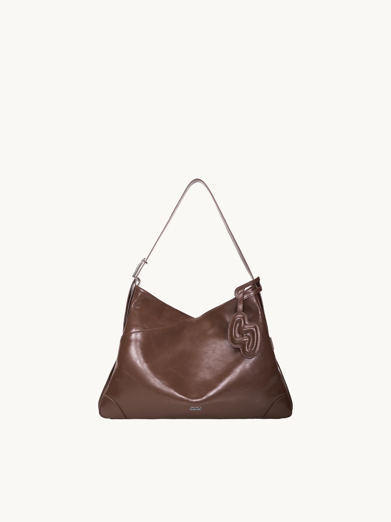 Waxed Leather Croissant Bag – Elegant Folded Design, Adjustable