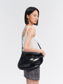 GEMINI Large Shoulder Bag - Black