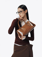 PINCH PILLOW Medium Handbag - Cocoa Brown