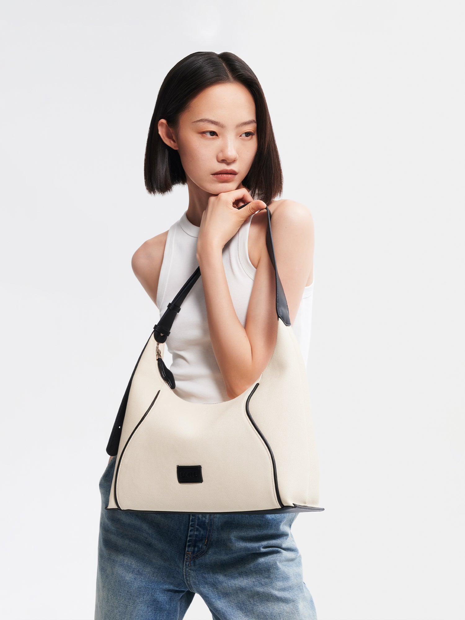 FOO FOO CANVAS Small Shoulder Bag - Beige