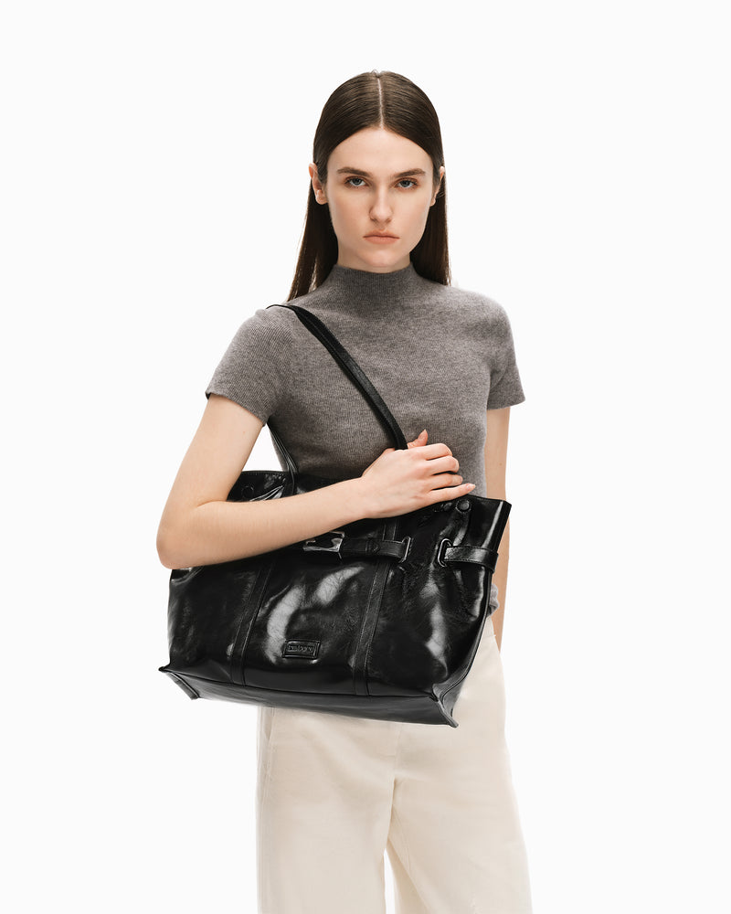 DUMPLING Regular Tote Bag - Black