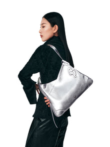 SURE SURE CROISSANT Medium Shoulder Bag - Silver
