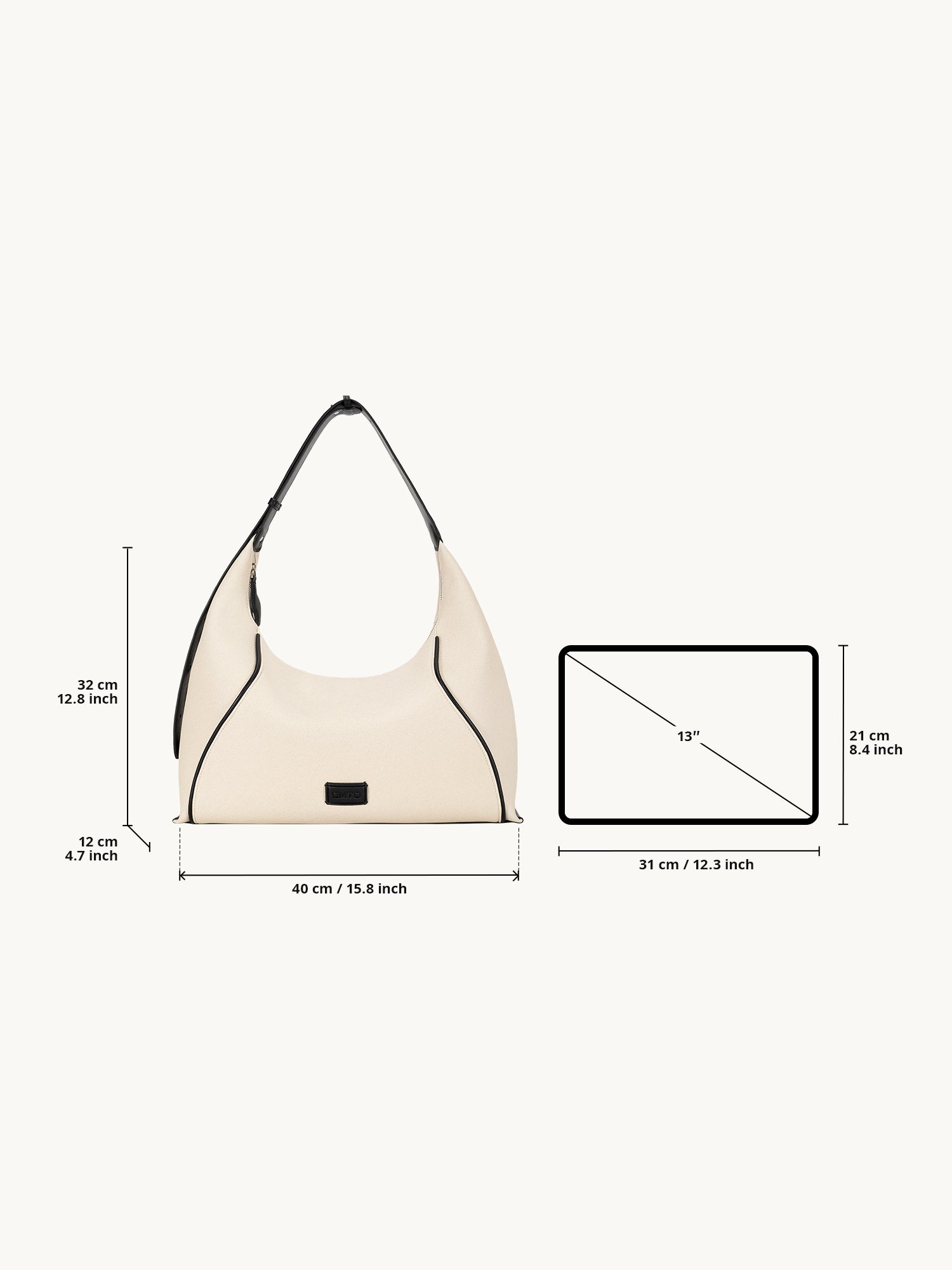 FOO FOO CANVAS Large Shoulder Bag - Beige
