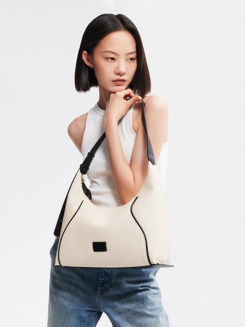 FOO FOO CANVAS Small Shoulder Bag - Beige