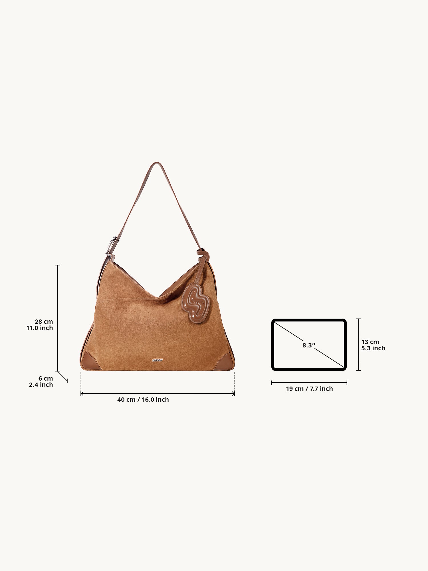 SURE SURE CROISSANT Medium Shoulder Bag - Mocha Brown