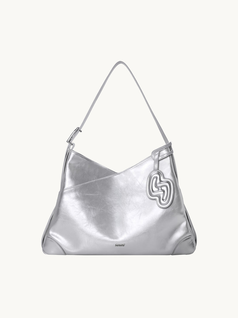 SURE SURE CROISSANT Medium Shoulder Bag - Silver