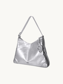 SURE SURE CROISSANT Medium Shoulder Bag - Silver