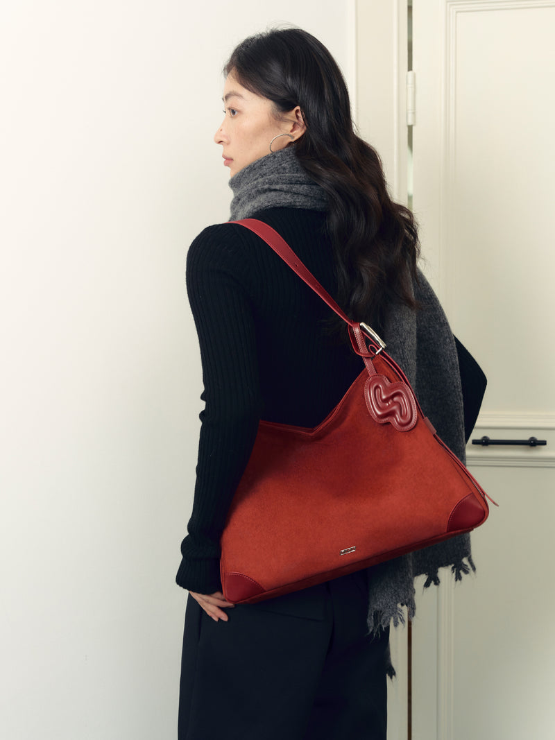 SURE SURE CROISSANT Medium Shoulder Bag - Velvet Red