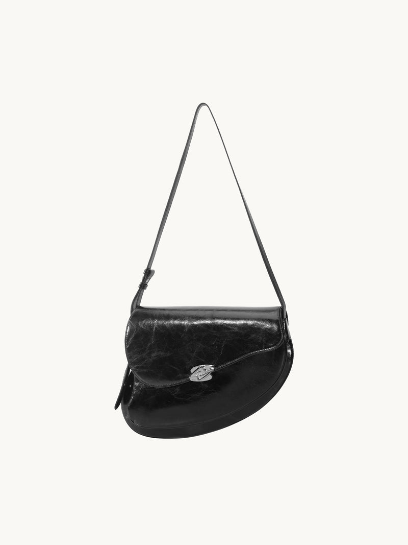GEMINI Large Shoulder Bag - Black