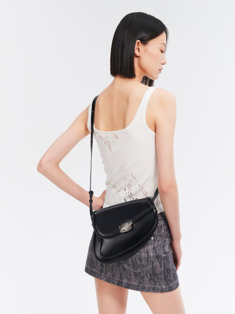 GEMINI Small Shoulder Bag - Black