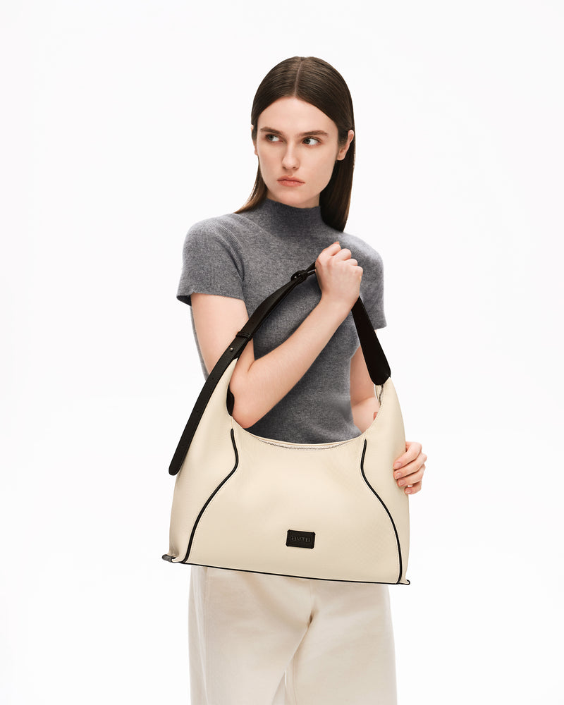 FOO FOO CANVAS Large Shoulder Bag - Beige