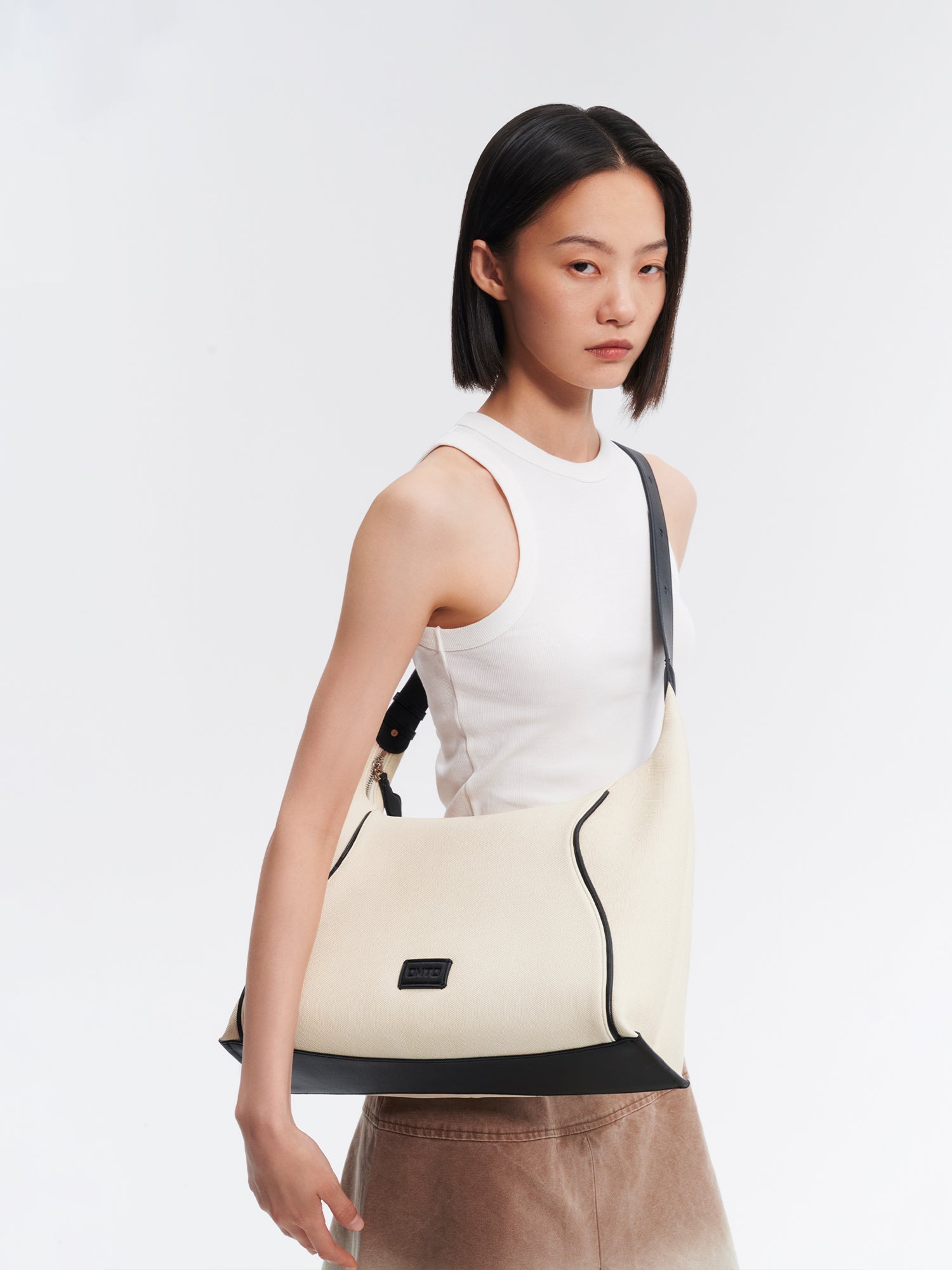 FOO FOO CANVAS Large Shoulder Bag - Beige