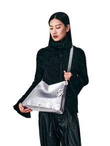 SURE SURE CROISSANT Medium Shoulder Bag - Silver