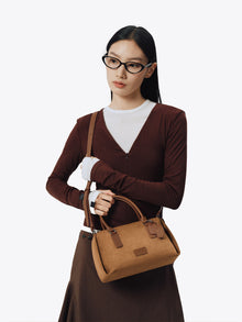 PINCH PILLOW Small Handbag - Mocha Brown
